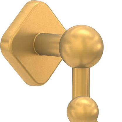Franklin Brass Gainesville (1-Pack) Towel Hooks Satin Gold Double Bathroom J Hooks Wall Mounted for Robes & Towels Hand Towel Hook Holder Kitchen, Bathroom Accessories GNV35-SG - color: Satin Gold