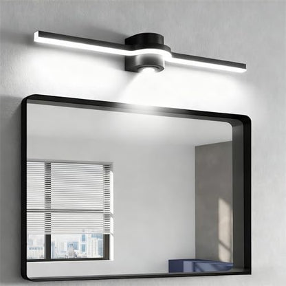 Bathroom Light Fixtures Over Mirror – 24 Inch Black Vanity Light for Bathroom LED Dimmable 6000K Cool White with Extra Spotlight Modern Matte Black Aluminum - size: 24 Inch