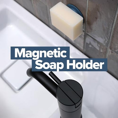 Magnetic Soap Holder – No-Drill Installation – Space-Saving Wall Soap Dish – Wall Mounted, Eco-Friendly Bar Soap Holder – Recycled Ocean Plastic – Stick Anywhere - Soapi (Dark Grey) - color: Dark Grey