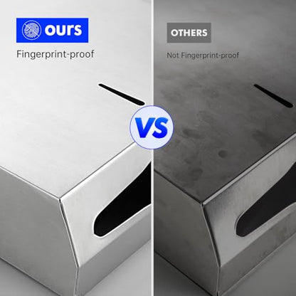 Gorlary Paper Towel Dispenser Wall Mount Commercial, Silver, Lockable | Brushed Stainless Steel, Fits C-Fold Multifold Trifold Paper Towels, Fingerprint Resistant, Touchless Hand Towels holder - color: Large-silver