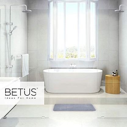 Betus Luxury Memory Foam Bath Mat - Water Absorbent, Super Cozy and Non-Slip Backing - Luxurious Velvet Comfort Bathroom Rug - 17"x24" (Gray) - color: Grey