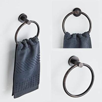 Oil Rubbed Bronze Bathroom Hardware Set 5 Piece with Towel Racks for Bathroom, SUS304 Stainless Steel Bath Towel Bar Set, 24 Inch Wall Mounted Accessories Kit - color: Oil Rubbed Bronze