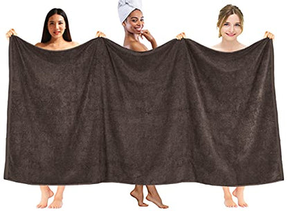 DAN RIVER Pack of 1 Oversized Bath Sheet, 40 x 80 Inches, Brown | 100% Cotton Jumbo Bath Towel with Extra Large Coverage, Lightweight Feel, Super Soft & Quick Dry - color: Brown, size: 40x80" Oversized Bath Sheet