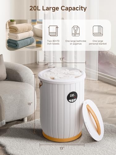 AAOBOSI Large Towel Warmers for Bathroom with Digital Display,20L 4 Timer& Auto Shut Off，Fast Warming, Blankets & Robes, Portable Electric Warmer for Bathroom,SPA，PJ's and More