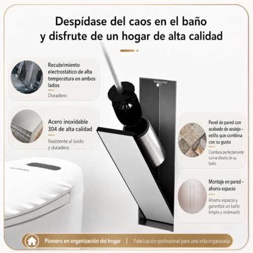 Stainless Steel Recessed Toilet Brush Holder - Invisible in-Wall Bathroom Niche Cabinet with Tileable Door, Enclosed Storage, Hygienic & Space-Saving (Matte Black ，45x12x12 cm)