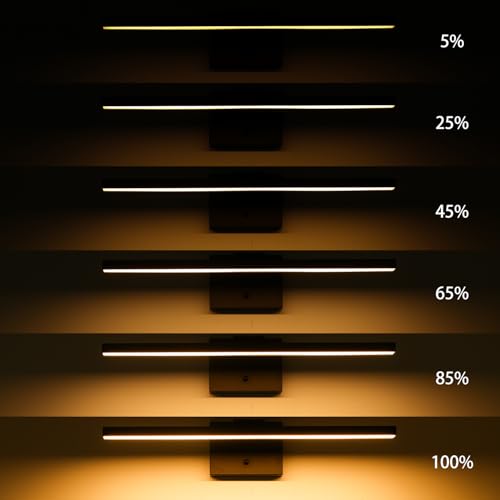 mirrea 24-Inch Matte Black LED Vanity Light Over Medicine Cabinet | Extendable Arm,5CCT, Dimmable, Adjustable light angle,Bath Bar Lighting,Modern