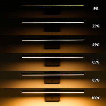 mirrea 24-Inch Matte Black LED Vanity Light Over Medicine Cabinet | Extendable Arm,5CCT, Dimmable, Adjustable light angle,Bath Bar Lighting,Modern