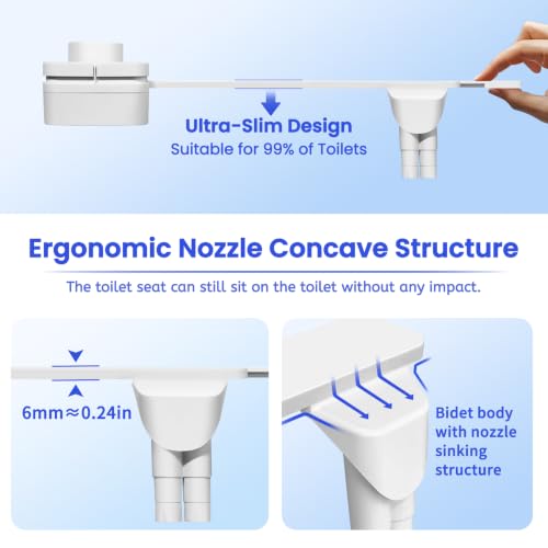 Ultra-Slim Bidet Attachment,Fresh Water Sprayer Non-Electric Toilet Bidet Attachment,Self-Cleaning Dual Nozzles with Adjustable Water Pressure for Rear & Female Washing - color: A1-Bidet Attachment