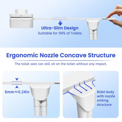 Ultra-Slim Bidet Attachment,Fresh Water Sprayer Non-Electric Toilet Bidet Attachment,Self-Cleaning Dual Nozzles with Adjustable Water Pressure for Rear & Female Washing - color: A1-Bidet Attachment