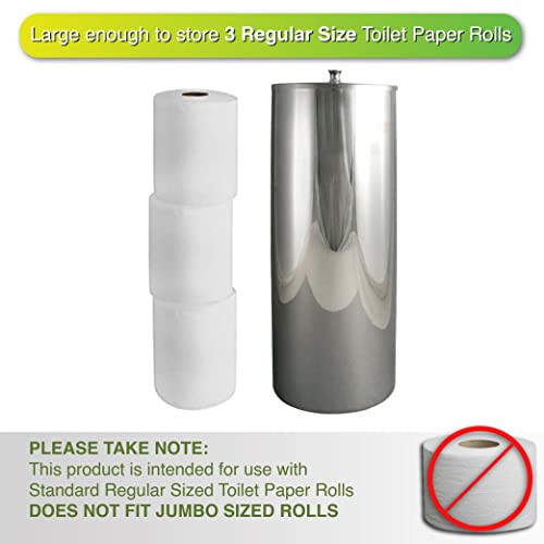 LDR Industries 167 4756CP Tahoe Canister Toilet Paper Holder With Lid, Chrome 14.6 x 7 x 5.7 inches - color: Chrome