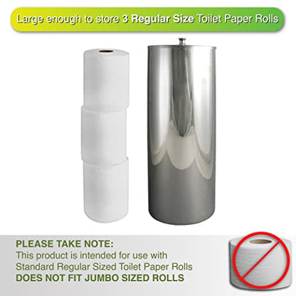 LDR Industries 167 4756CP Tahoe Canister Toilet Paper Holder With Lid, Chrome 14.6 x 7 x 5.7 inches - color: Chrome