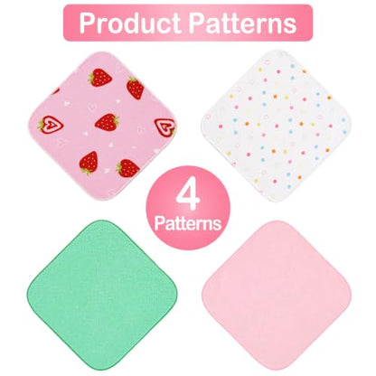 Softan Baby Washcloths, 24Pack Baby Wash Cloths Extra Soft & Ultra Absorbent, Baby Towels and Face Towels for Unisex Boys Girls Body, Washclothes Gentle on Sensitive Skin, 9x9 Pink Heart Strawberries - color: Pink Strawberries