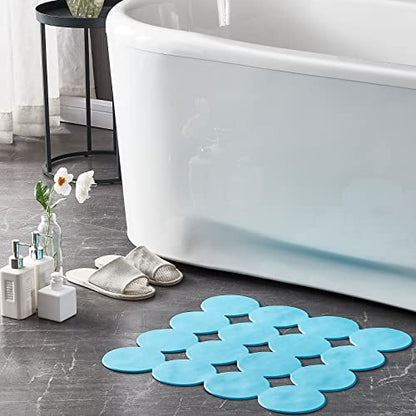 Webos Square Shower Mat Nonslip - Rubber Bathtub Mat with Suction Cups for Inside Shower Bathroom Floor (Blue, 21X21“) - color: Blue