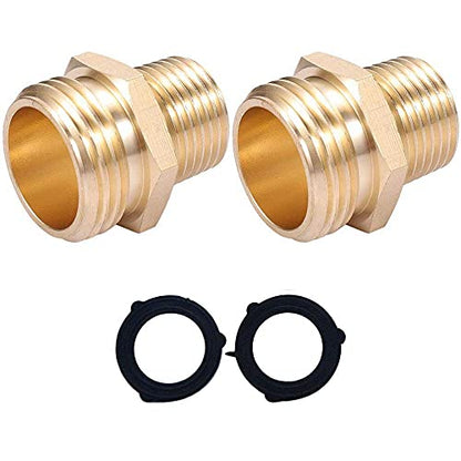 YOUHO Garden Hose Adapter 3/4 GHT Male x 1/2 NPT Male Connector, Brass Garden Hose Fitting, Industrial Metal Brass Garden Hose to Pipe Fittings Connect,Garden Hose Extension Repair Fitting(2-Pack) - size: 1/2NPT(M) to 3/4GHT(M)2pcs