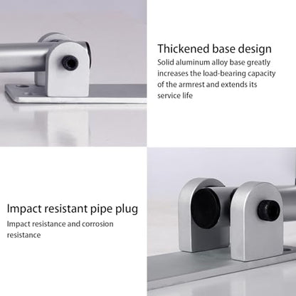 Handicap Bars for Bathroom U Shaped Flip-Up Waterproof | Aluminum Alloy Heavy Duty Rustproof Wall Mount Safety Support Rail Bathroom Aid for Elderly Disabled Pregnant Patient Fall
