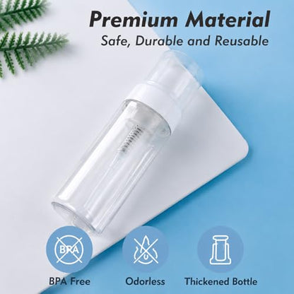 Rayyl 7oz Foaming Dispenser Bottle 2Pcs Transparent Empty Spray Pump Bottles Leak-Resistant Travel Portable Foam Bottle Hand Soap Shampoo Travel Size Mousse & Cleaning Solutions - size: 200ml-2Pcs