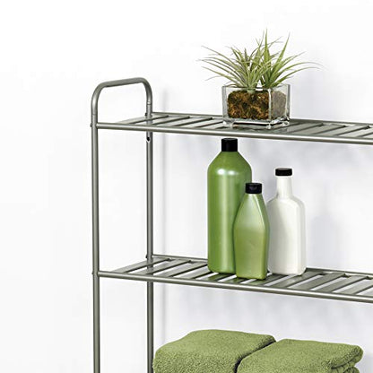 Zenna Home 2265NN Slat Style Bathroom Space Saver, Satin Nickel - style: Spacesaver