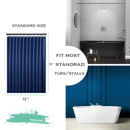 Navy Blue Plastic Shower Curtain Or Liner, 72x72 Inch Thin Lightweight Dark Blue Plastic Bathroom Shower Showroom Inner Curtain with Rustproof Metal Grommet Holes and Weighted Magnets - color: D03-navy Blue, size: 72"W x 72"L (Pack of 1)