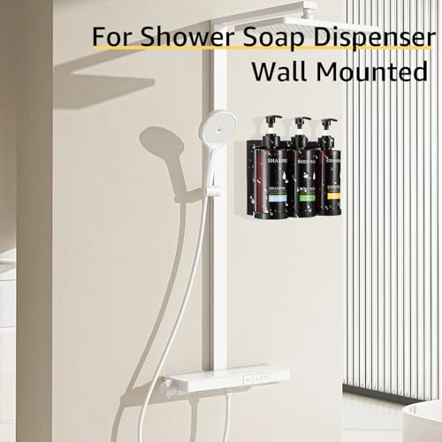 Pollock Shampoo and Conditioner Dispenser Set of 3,12.85 Oz *3 Chamber