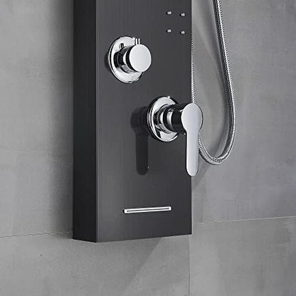 LED Light Shower Panel Tower Rainfall Waterfall Shower Head with Jets Body System Jet