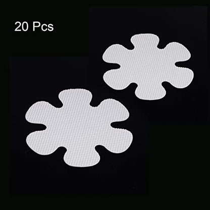 HARFINGTON 1 Set(20pcs) Non Slip Bathtub Stickers Bath Shower Floor 3.15" 3.94" Anti-Slip Sticker Tape Flower Style Decals for Bathroom Kitchen Bathtub Treads Stairs, White - color: White