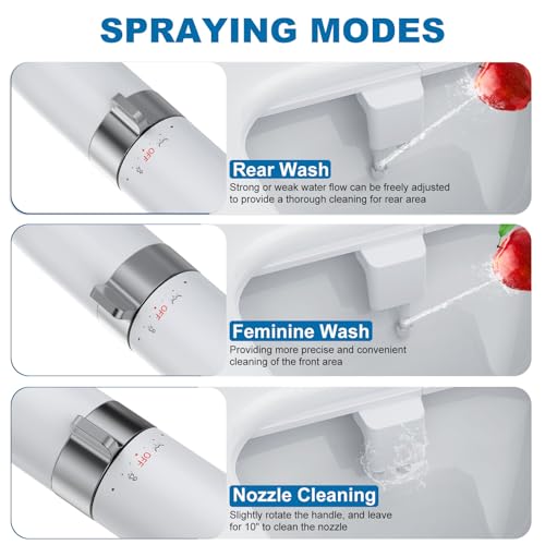 Toilet Bidet Attachment Non-Electric Dual Nozzle – Self-Cleaning Frontal & Rear Wash, Adjustable Water Pressure, Fresh Cold Water Sprayer, Ultra-Slim Easy to Install, Toilet Seat Attachment, Chrome - color: Chrome, style: EB5600