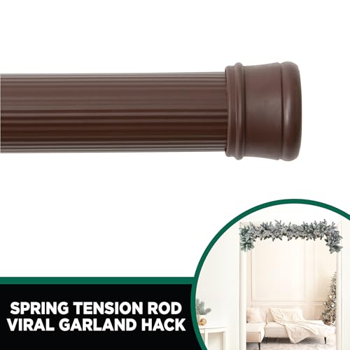 Kenney KN609L/15 Twist & Fit No Tools Spring Tension Standard Shower Curtain Rod with Non-Slip, Non-Scratch Ends, 42-72" Adjustable Length, Easy Install, Brown, 1" Diameter Rust Resistant Steel Tube - color: Chocolate