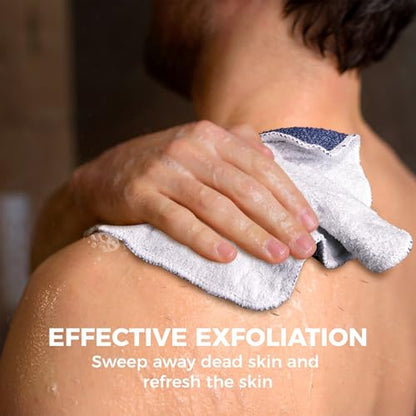 ZOMCHI Exfoliating Washcloth for Face and Body, Dual Texture, 2 Pack, Blue | Wash Cloths for Men and Women, Quick-Drying Scrub Bath Cloth, Shower Wash Cloth, Rich Lather, Deep and Gentle - style: Blue Washcloth