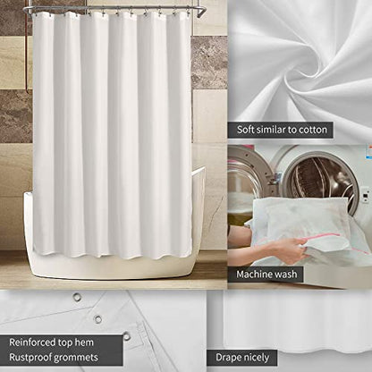 ALYVIA SPRING 72x80 Long Waterproof Fabric Shower Curtain or Liner White | 2 Magnets, Soft Cloth & Hotel Quality, Machine Washable, Light-Weight, Long Size - color: White, size: 72"W x 80"L (Pack of 1)