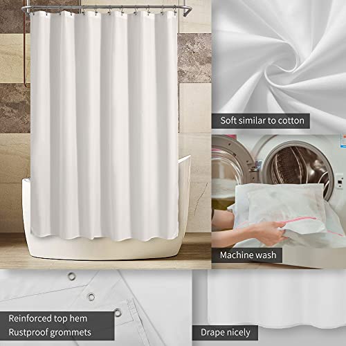 ALYVIA SPRING 54x78 Stall Waterproof Fabric Shower Curtain or Liner White | 2 Magnets, Soft Cloth & Hotel Quality, Machine Washable, Light-Weight, Long Stall Size - color: White, size: 54"W x 78"L (Pack of 1)
