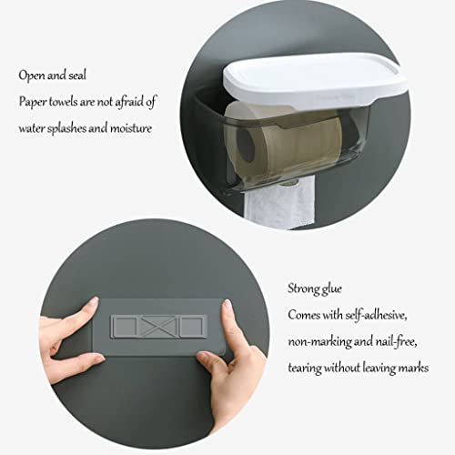Stainless Steel Toilet Paper Holder，Recessed Toilet Paper Holder，Plastic Tissue Box Cover Tissue Cover with lid Bathroom Home Paper Holder Boxes Storage Box(Pink) - size: Pink