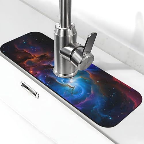 Island Time Tropical Leaves Floral Kitchen sink faucet pad, strong water absorption, anti slip, easy to clean, very suitable for splash and drip prevention, suitable for kitchens and bathrooms - color: Island Time Tropical Leaves Floral