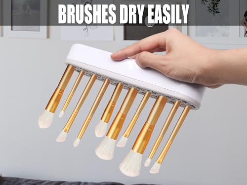 1Pcs Silicone Makeup Brush Holder Stand Light Grey Make Up Brush Organizers Makeup Brushes Holder Organizer for Painting Pen Brushes Nail Clippers Drill Pens Ruler Sewing Craft Tools - color: Light Grey