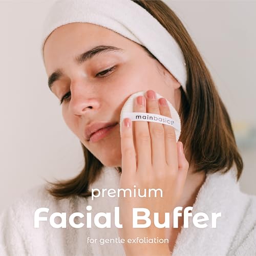 MainBasics Face Scrubber Exfoliator Pads 4-Pack | Exfoliating, Facial Cleansing, Buffing Sponge
