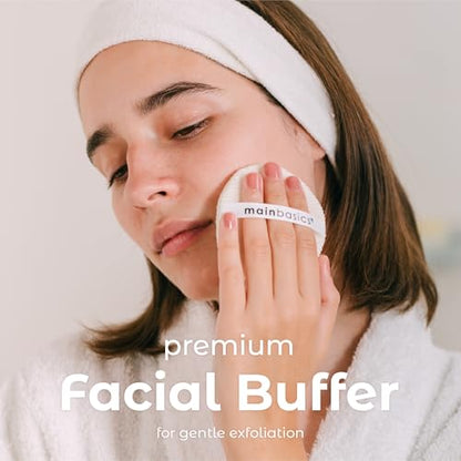 MainBasics Face Scrubber Exfoliator Pads 4-Pack | Exfoliating, Facial Cleansing, Buffing Sponge