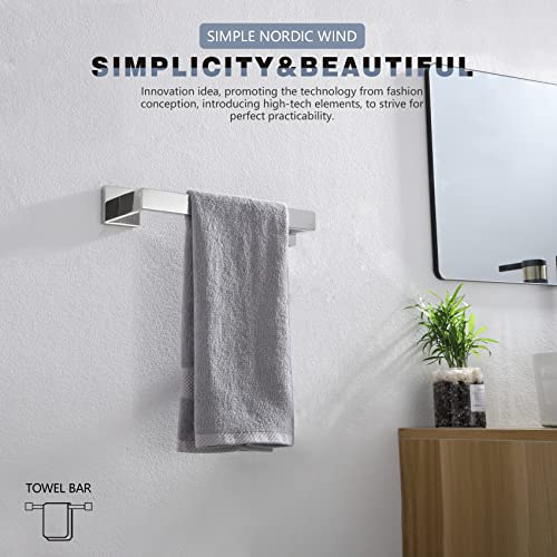KOKOSIRI 12-Inch Single Towel Bar, Bathroom Kitchen Towel Holder, Wall Mounted SUS304 Stainless Steel Towel Rack, Polished Chrome, B4003CH-L12 - color: Polished Chrome, size: 12-Inch