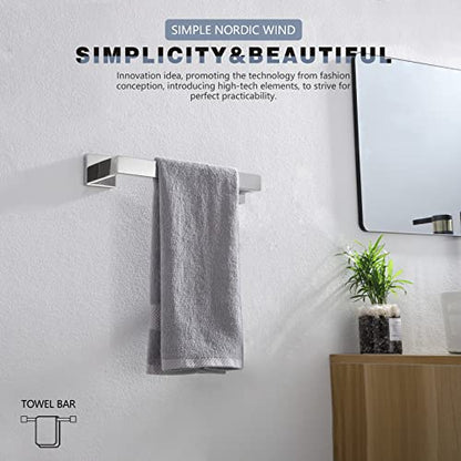 KOKOSIRI 12-Inch Single Towel Bar, Bathroom Kitchen Towel Holder, Wall Mounted SUS304 Stainless Steel Towel Rack, Polished Chrome, B4003CH-L12 - color: Polished Chrome, size: 12-Inch