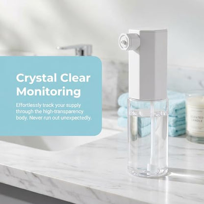 Rechargeable Automatic Foam Soap Dispenser Touchless Electric Foaming Maker Countertop Foam Dispenser for Bathroom Kitchen, Suitable for Shampoo, Body Wash, Facial Cleanser and Pet Bathing Foam Making