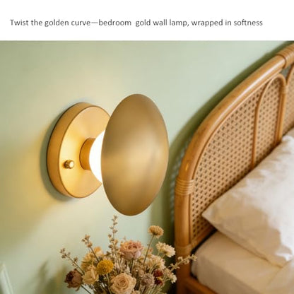 Modern Gold Mushroom Wall Sconces, Globe Spherical Wall Lamp | Mid Century, Small Brass Vanity, Single Ball Lights Fixture, Contemporary Milk Glass - color: Gold, size: 1 Heads
