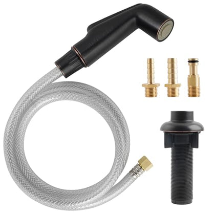 Universal Kitchen Sink Spray Attachment/Hose/Holder Set, Oil Rubbed Bronze | NSF/ANSI/CAN 372 Certified, Compatible with Moen/Delta Faucet, Kitchen Side Sprayer, Kitchen Sink Faucet Sprayer Replacement - color: Oil Rubbed Bronze, style: Sprayer Head/Hose/