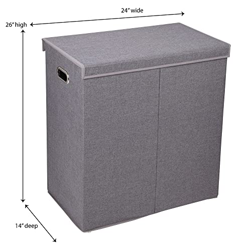 Household Essentials Collapsible Laundry Sorter with Lid, Gray - color: Grey, style: Double
