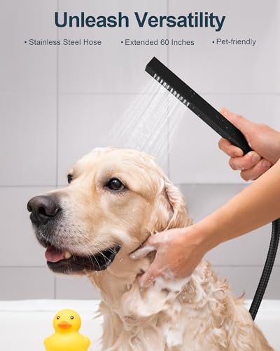 Shower Faucet Set, 10" & 6" Dual Rainfall Shower Heads System for Wall Mount with Slide Bar & Handheld Sprayer, Matte Black - color: Matte Black