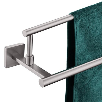 KOKOSIRI Hand Towel Holder Brushed Nickel Bathroom Rack 20-Inch Double Bath Towel Bars Rails for Garage Kitchen Stainless Steel B5009BR-L20 - color: Brushed Nickel, size: 20-Inch