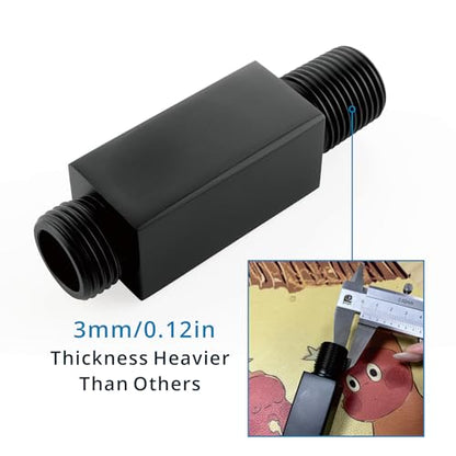 Straight Shower Arm with Flange, Ceiling Mount 3" Pipe, Matte Black | Square, Neck Replacement, For High Pressure Rain Shower Head, 1/2"NPT, G1/2 - color: Square Matte Black 3 Inch