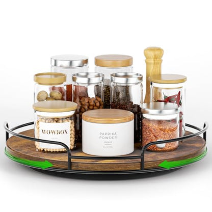 WOWBOX 12" Wood Lazy Susan Turntable Organizer for Cabinet, Pantry & Counter - size: 12"