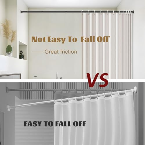 GXOACKJ Black Shower Curtain Rods - 31-68 Inch Spring Tension Shower Rods for Bathroom, Adjustable, No Drilling, No Rust, Stainless Steel - color: Black, size: 31-68
