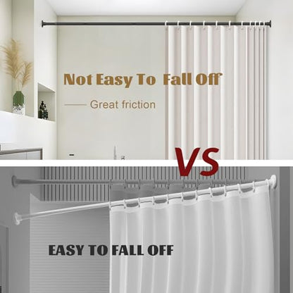 GXOACKJ Black Shower Curtain Rods - 31-68 Inch Spring Tension Shower Rods for Bathroom, Adjustable, No Drilling, No Rust, Stainless Steel - color: Black, size: 31-68