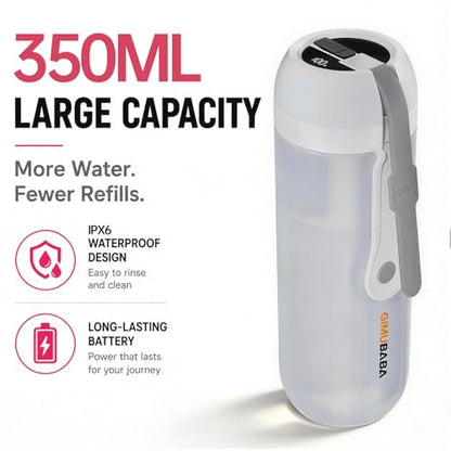 Portable Electric Bidet for Travel with 180° Adjustable Nozzle, Strong Water Pressure- Handheld Rechargeable USB-C Bidet,350ml IPX6 Waterproof Personal Hygiene Cleaner for Postpartum Women, Camping - color: white-grey