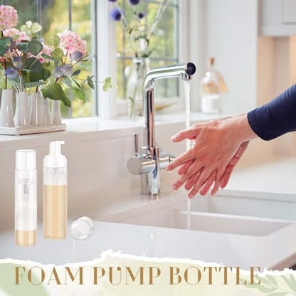 Havawish 12 Pcs 8 Oz/ 250 ml Foam Pump Bottle Transparent Empty Foaming Spray Dispenser Refillable Plastic Portable Bottle for Travel Hand Soap, Lash Cleanser - size: 8 Oz/ 250 ml