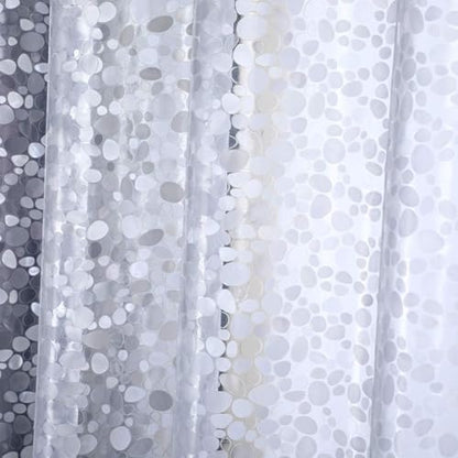 Shower Curtain Liner 75 inch Long, Waterproof Plastic Heavy Duty Shower Curtain with 3 Weighted Magnets, Pebble Pattern No Chemical Smell Shower Stall Curtain Liner, 72W x 75 L Inches - color: Clear Pebble 8g, size: 72"W x 75"L (Pack of 1)